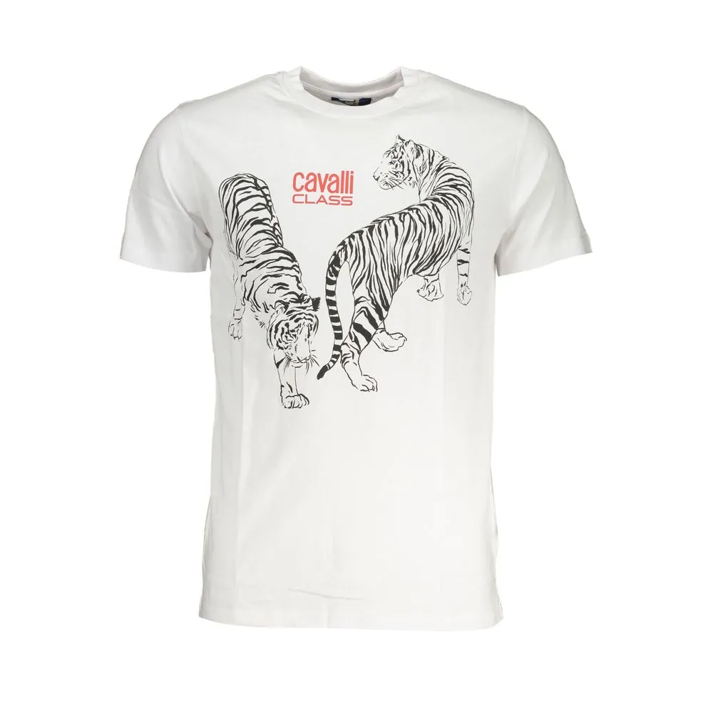 Cavalli Class Men's White Cotton T-Shirt