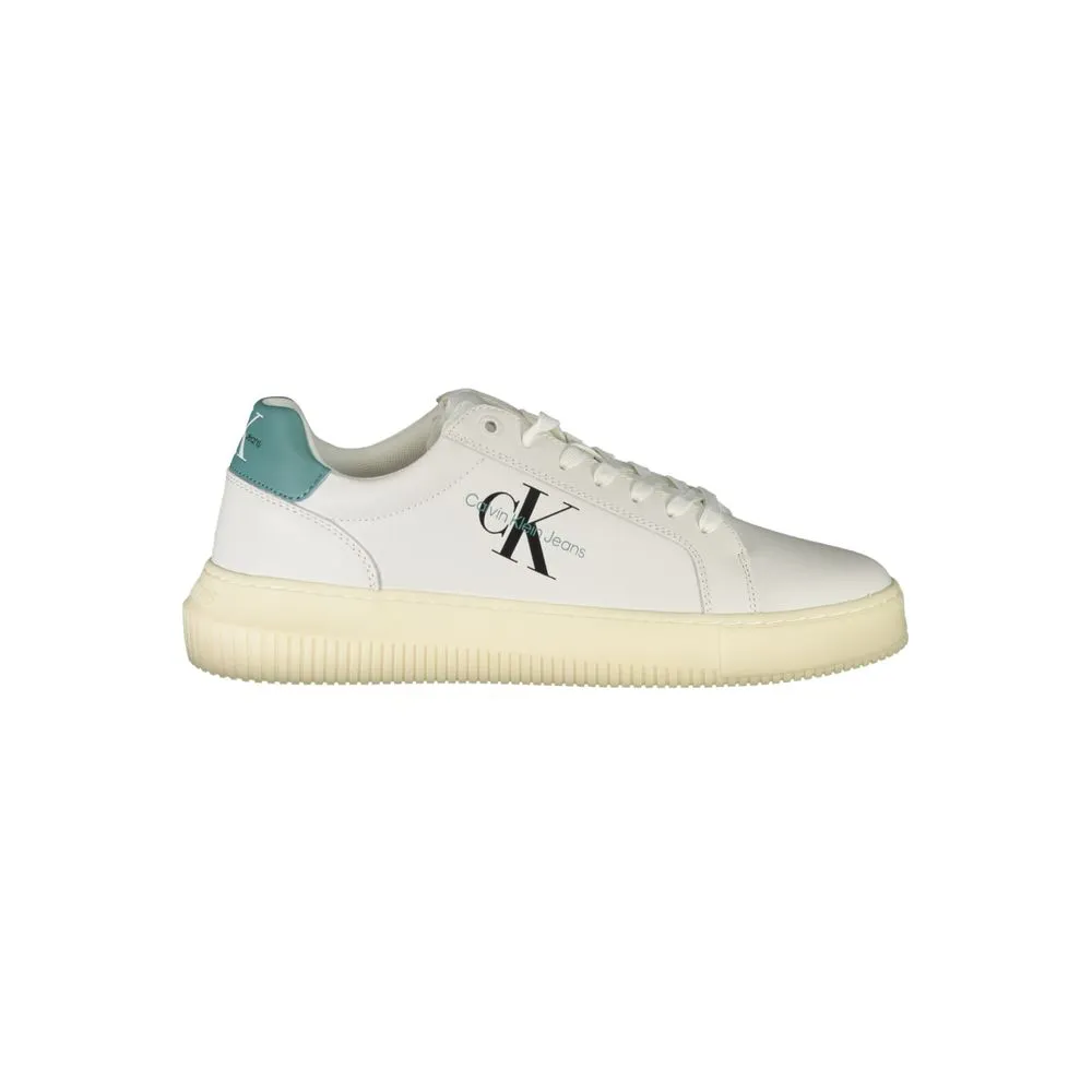 Calvin Klein Men's Sleek White Sneakers with Eco-Conscious Design
