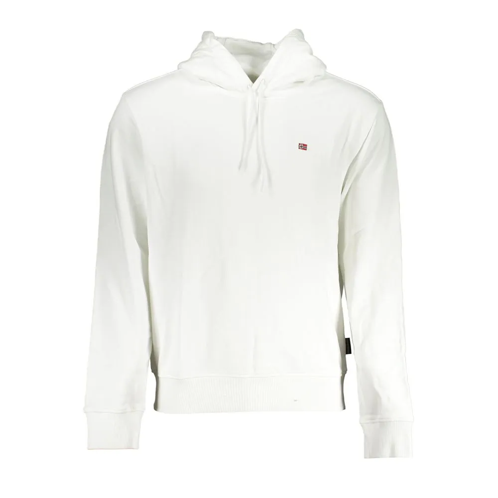 Napapijri Men's Elegant White Hooded Cotton Sweater