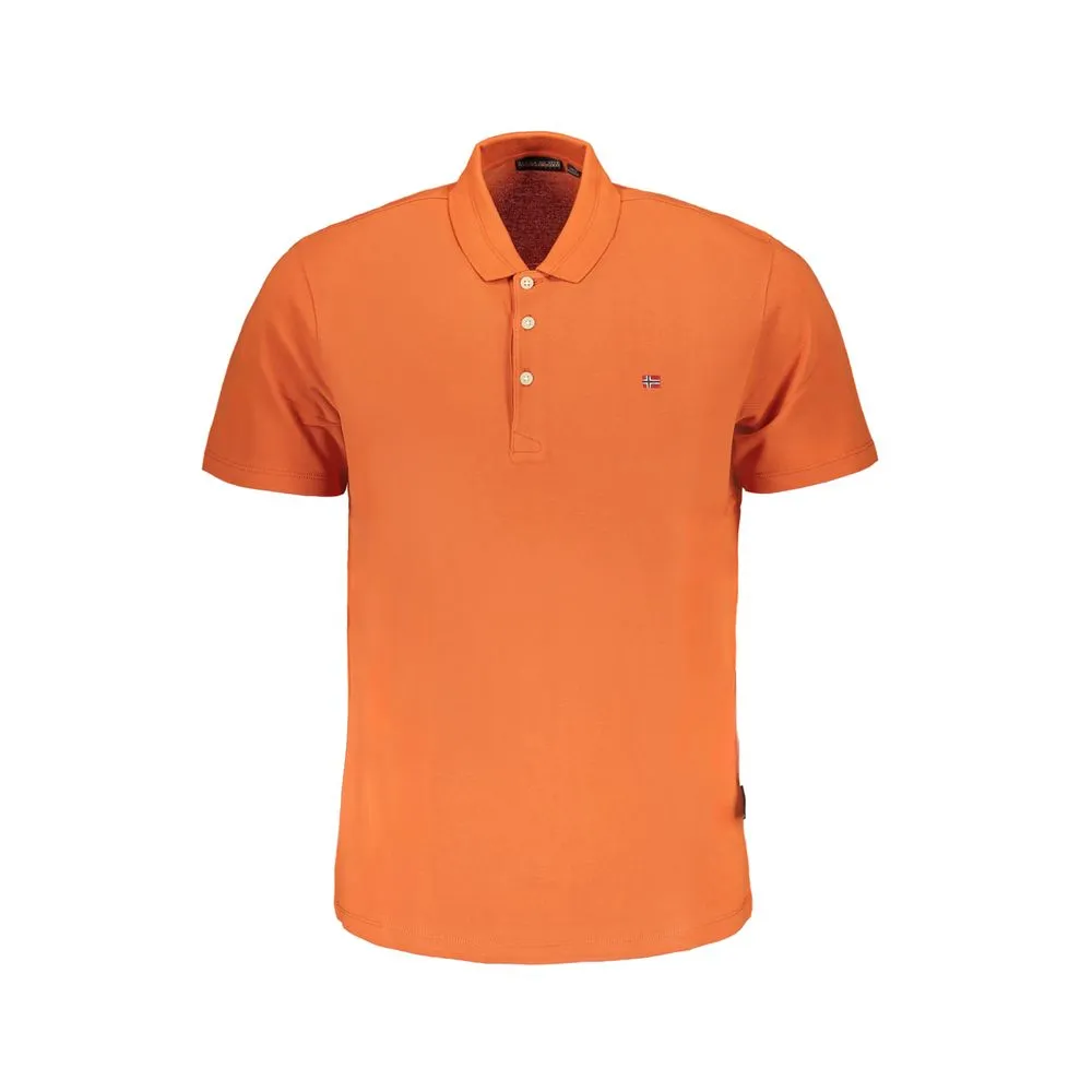 Napapijri Men's Orange Cotton Polo Shirt