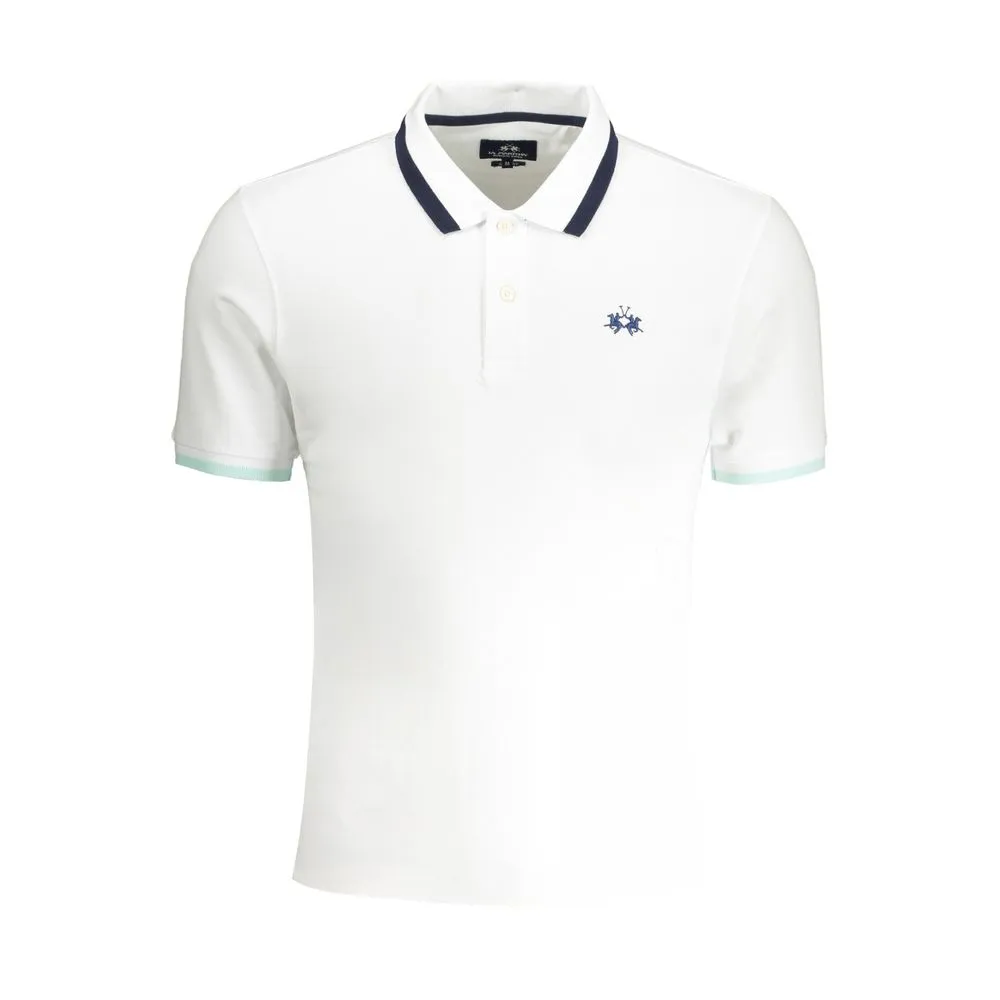 La Martina Men's White Cotton Polo Shirt