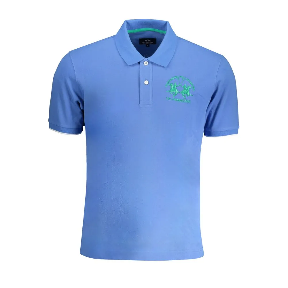 La Martina Men's Light Blue Cotton Polo Shirt