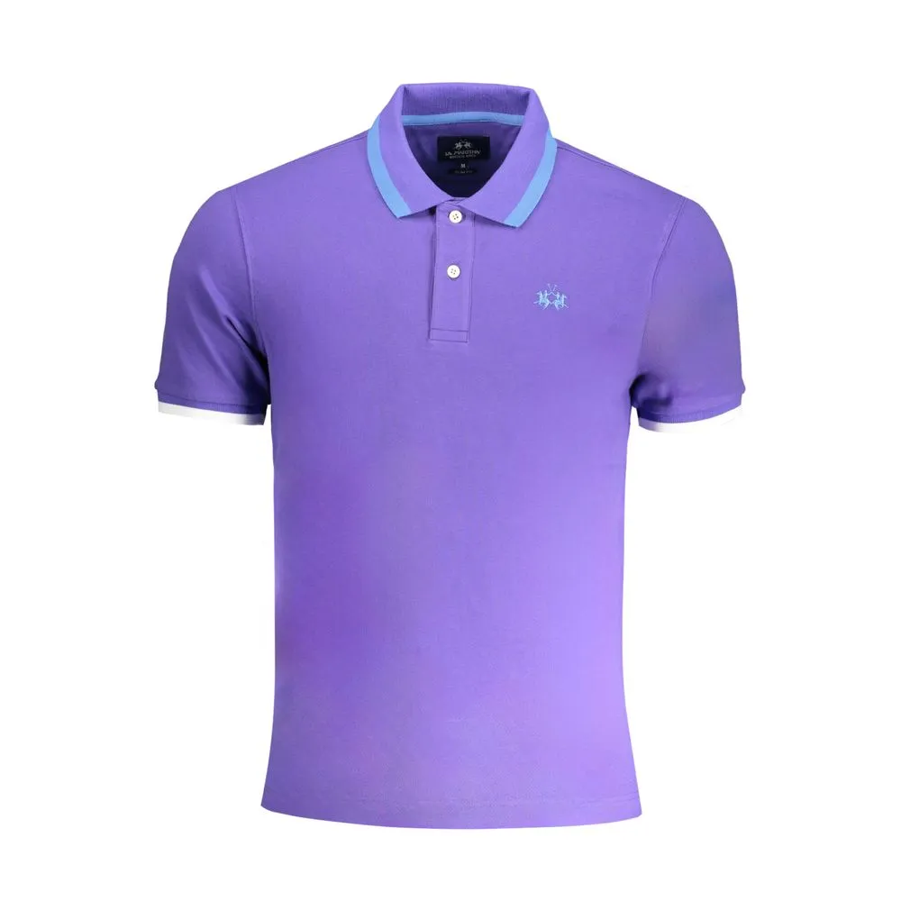 La Martina Men's Purple Cotton Polo Shirt