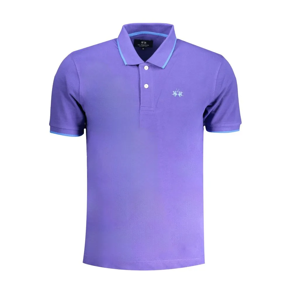 La Martina Men's Purple Cotton Polo Shirt