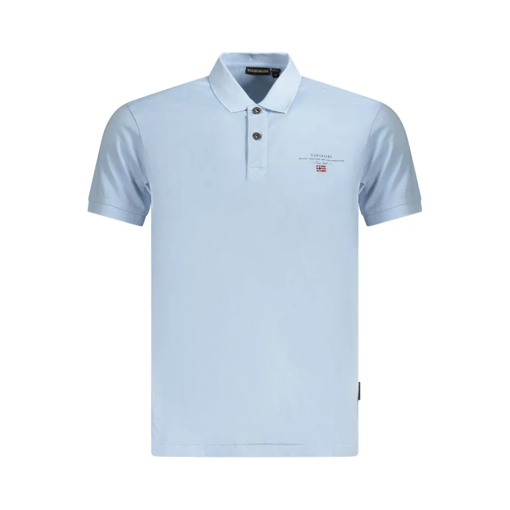 Napapijri Light Blue Cotton Men Polo Shirt