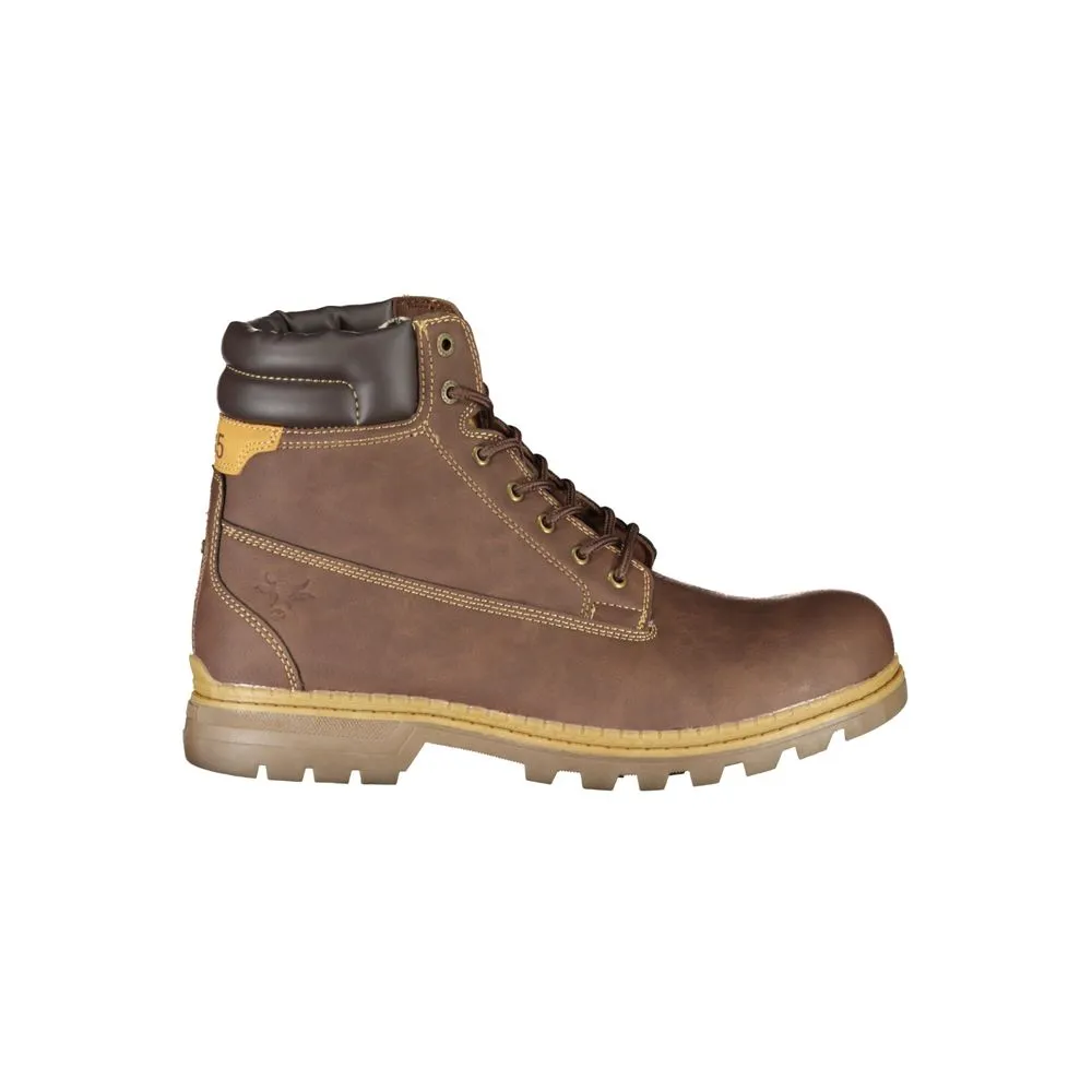 Carrera Men's Elegant Brown Lace-Up Boots with Contrast Detail