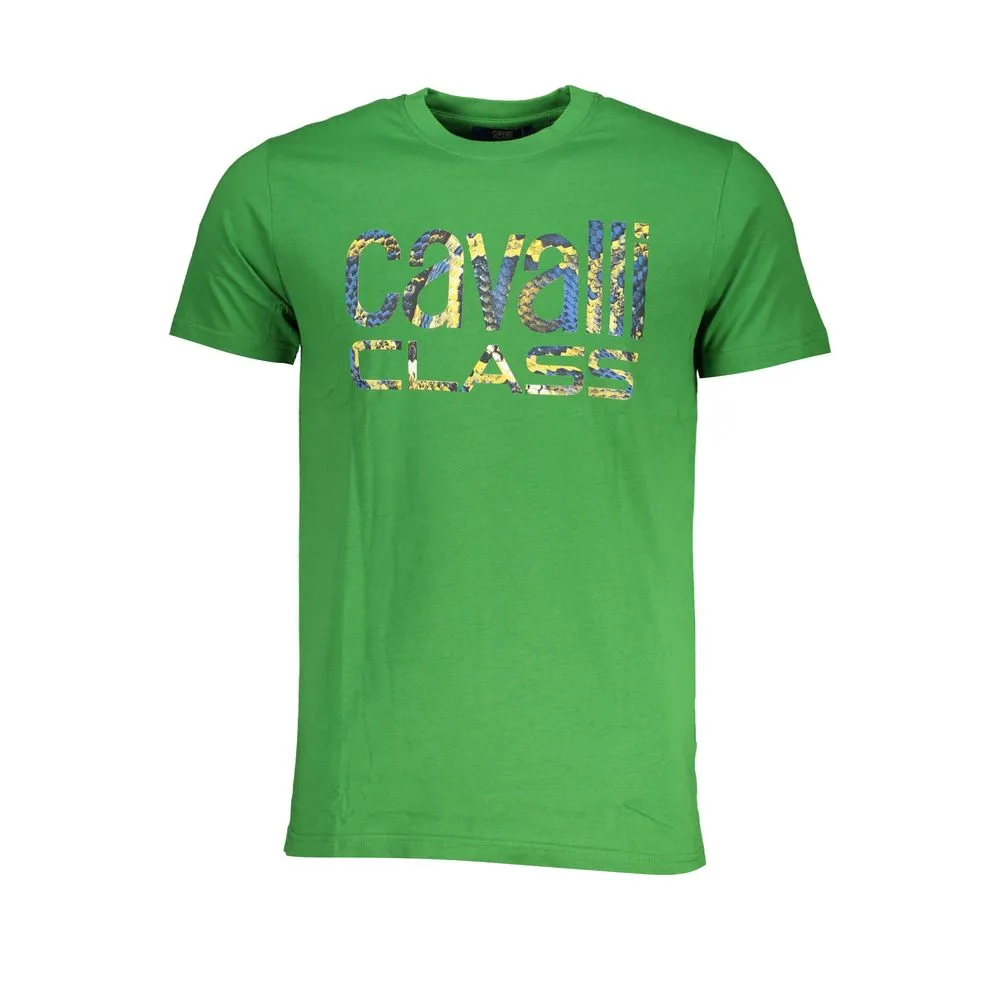 Cavalli Class Men's Green Cotton T-Shirt