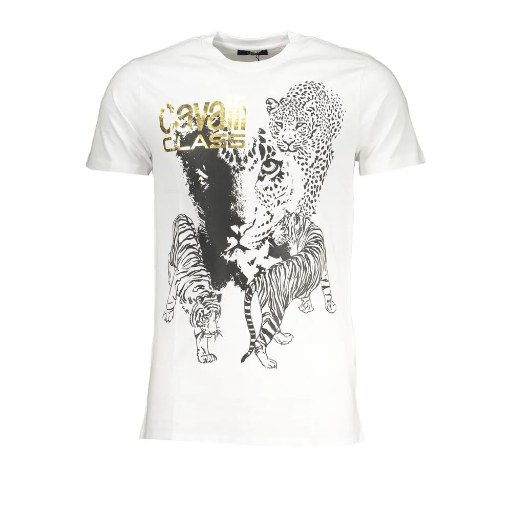 Cavalli Class Men's White Cotton T-Shirt