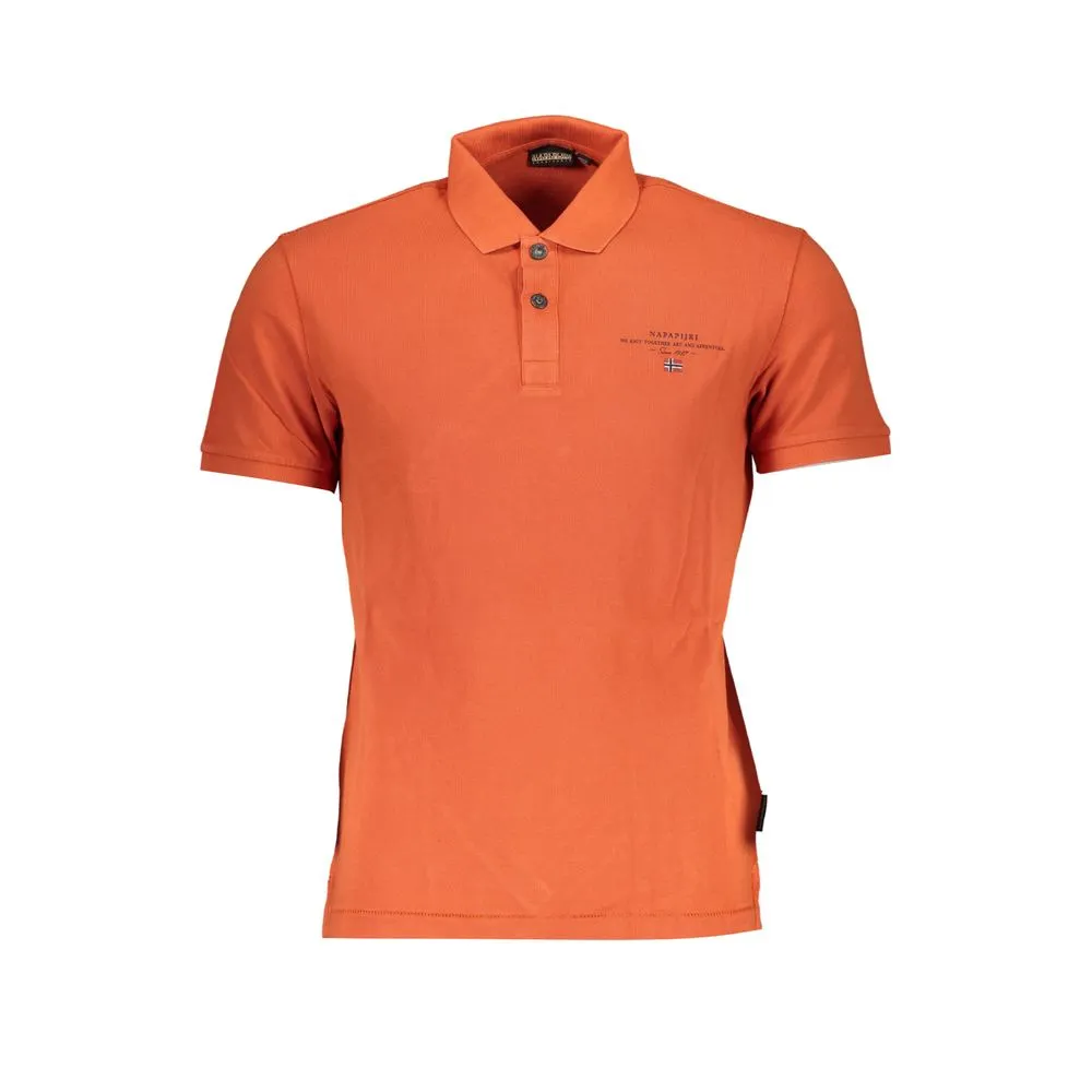 Napapijri Men's Orange Cotton Polo Shirt