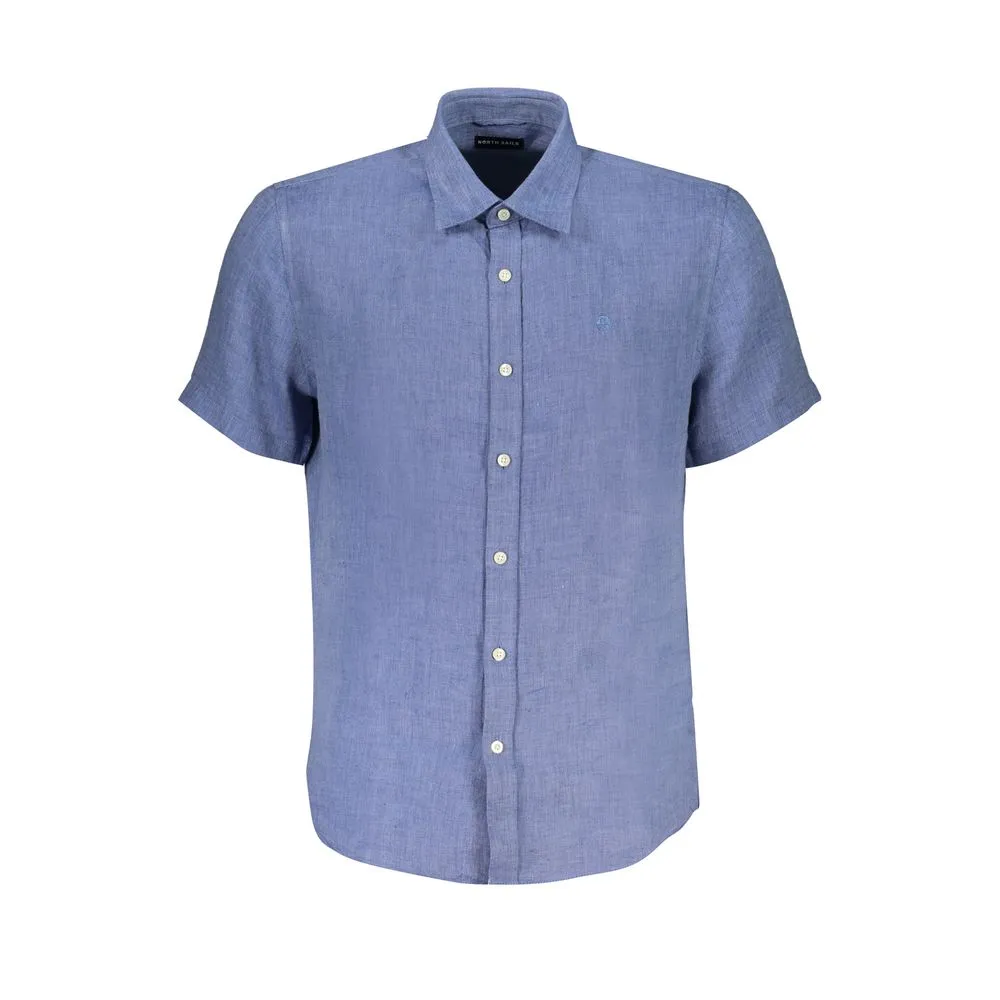 North Sails Men's Blue Linen Shirt