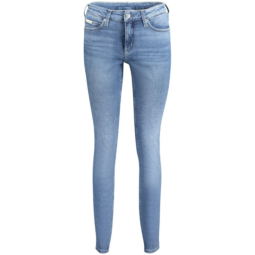 Calvin Klein Women's Blue Cotton Jeans & Pant