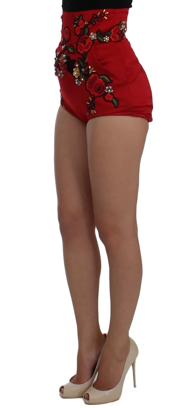 Dolce & Gabbana Women's Enchanted Sicily Crystal-Embellished Silk Shorts