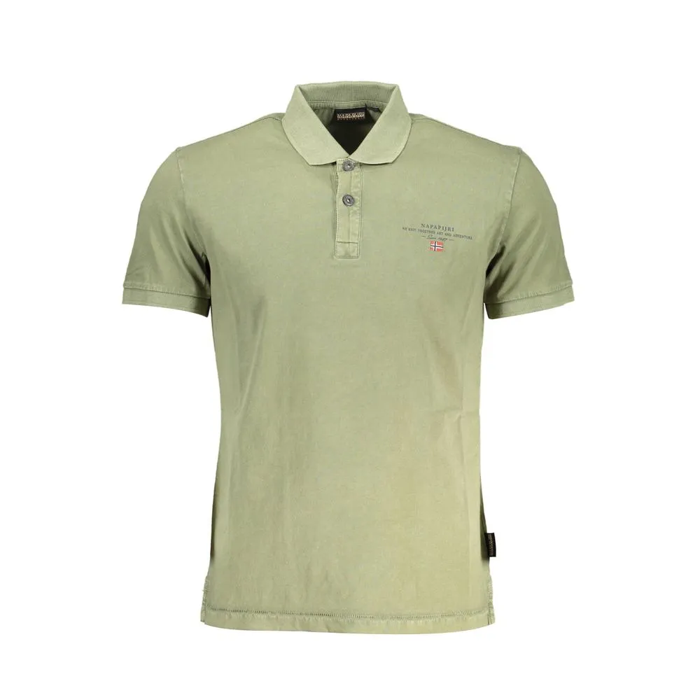 Napapijri Green Cotton Men Polo Shirt