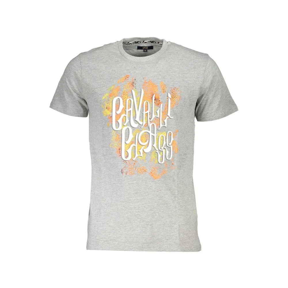 Cavalli Class Men's Gray Cotton T-Shirt