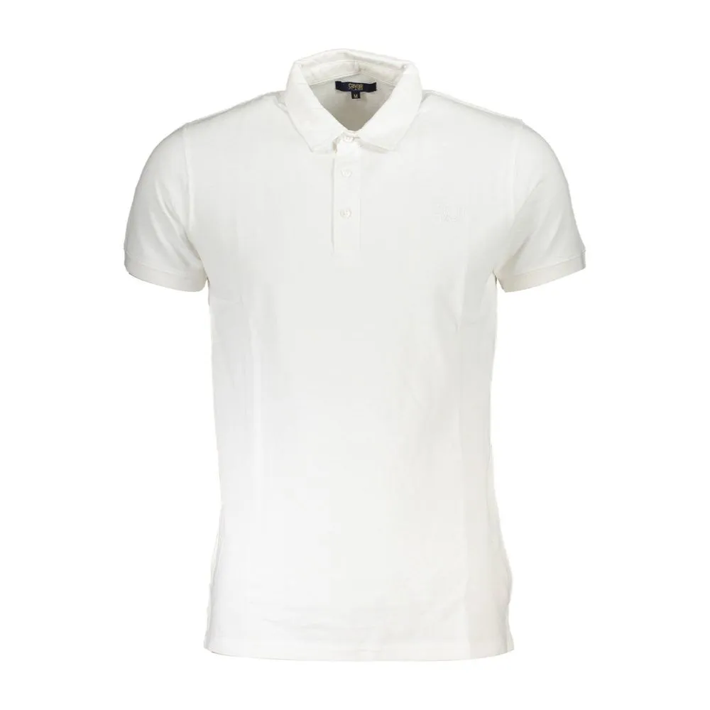 Cavalli Class Men's White Cotton Polo Shirt