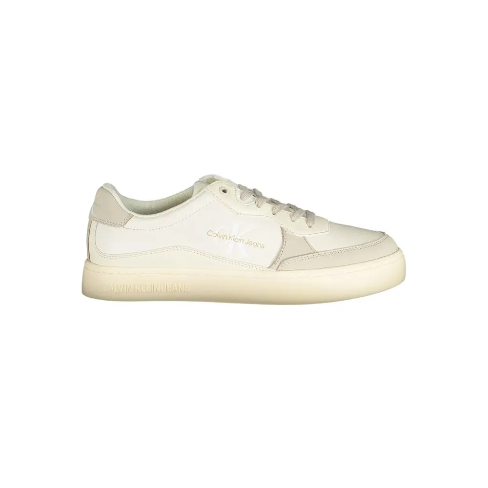 Calvin Klein Men's Elegant White Sneakers with Contrast Accents