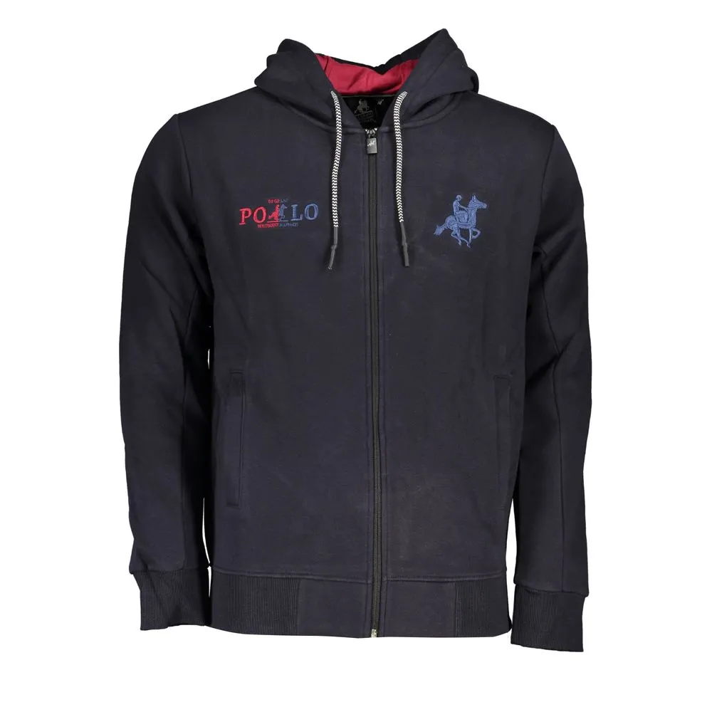 U.S. Grand Polo Men's Chic Blue Hooded Fleece Sweatshirt