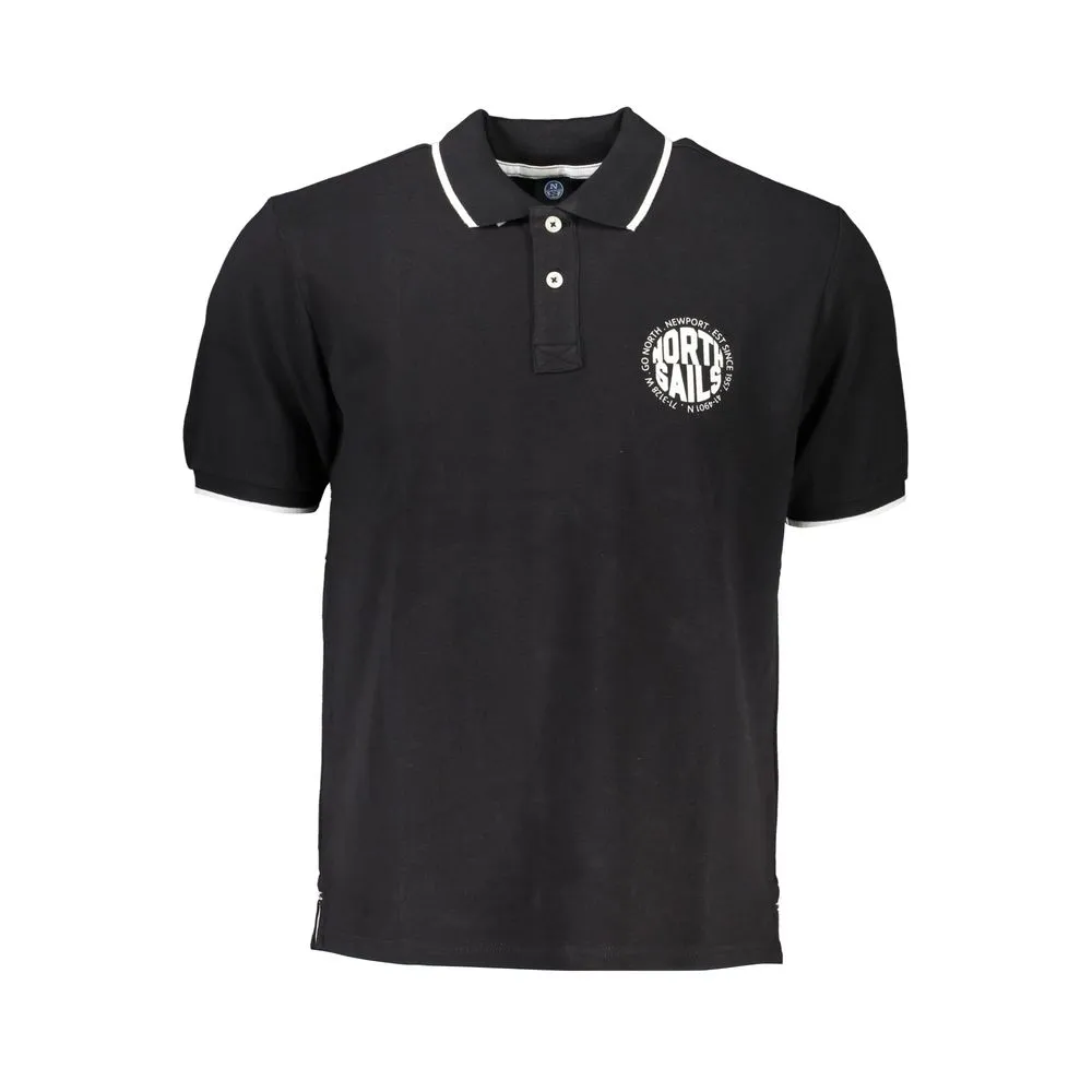 North Sails Men's Black Cotton Polo Shirt