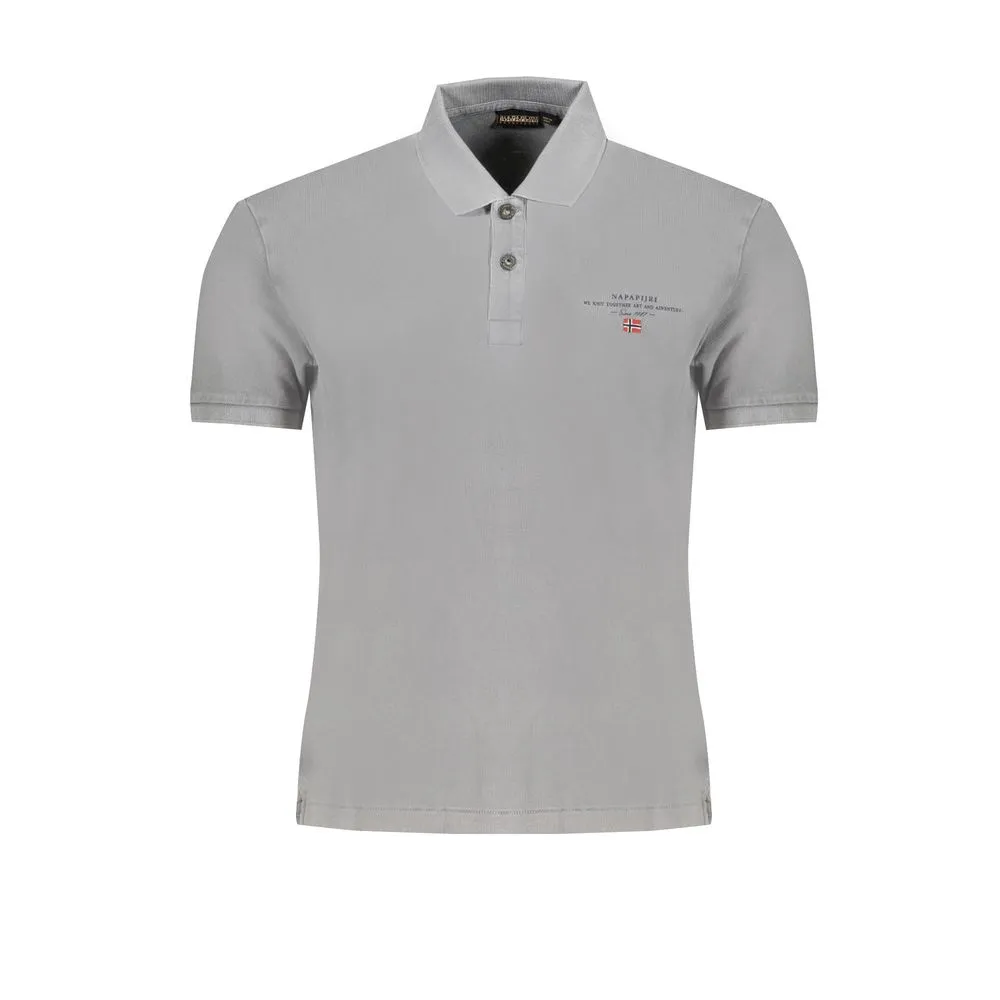Napapijri Men's Gray Cotton Polo Shirt
