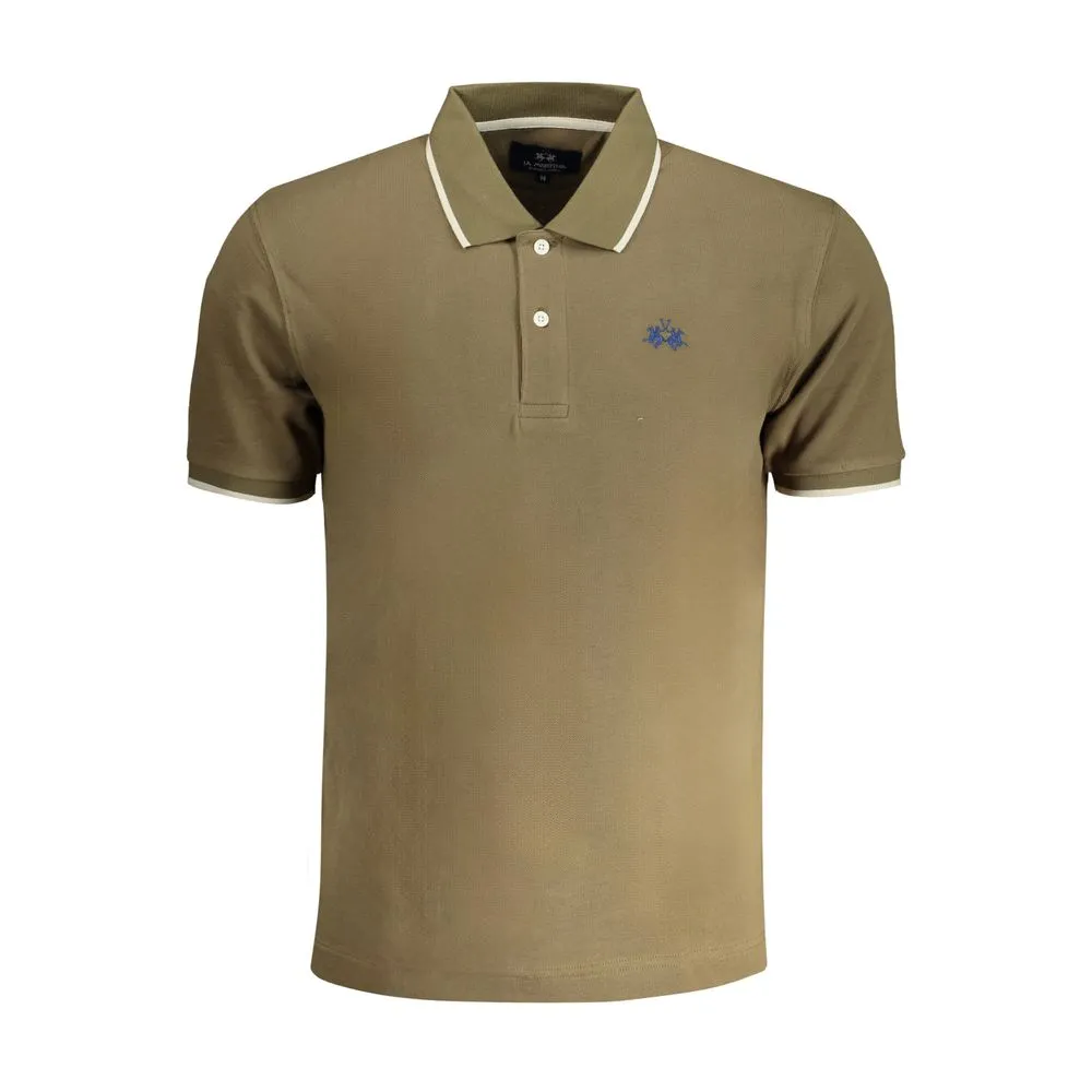 La Martina Men's Green Cotton Polo Shirt