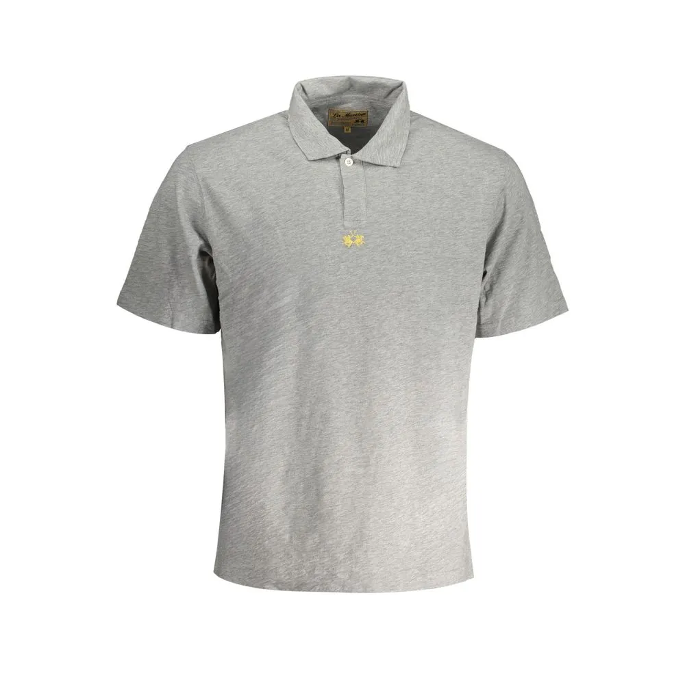 La Martina Men's Gray Cotton Polo Shirt