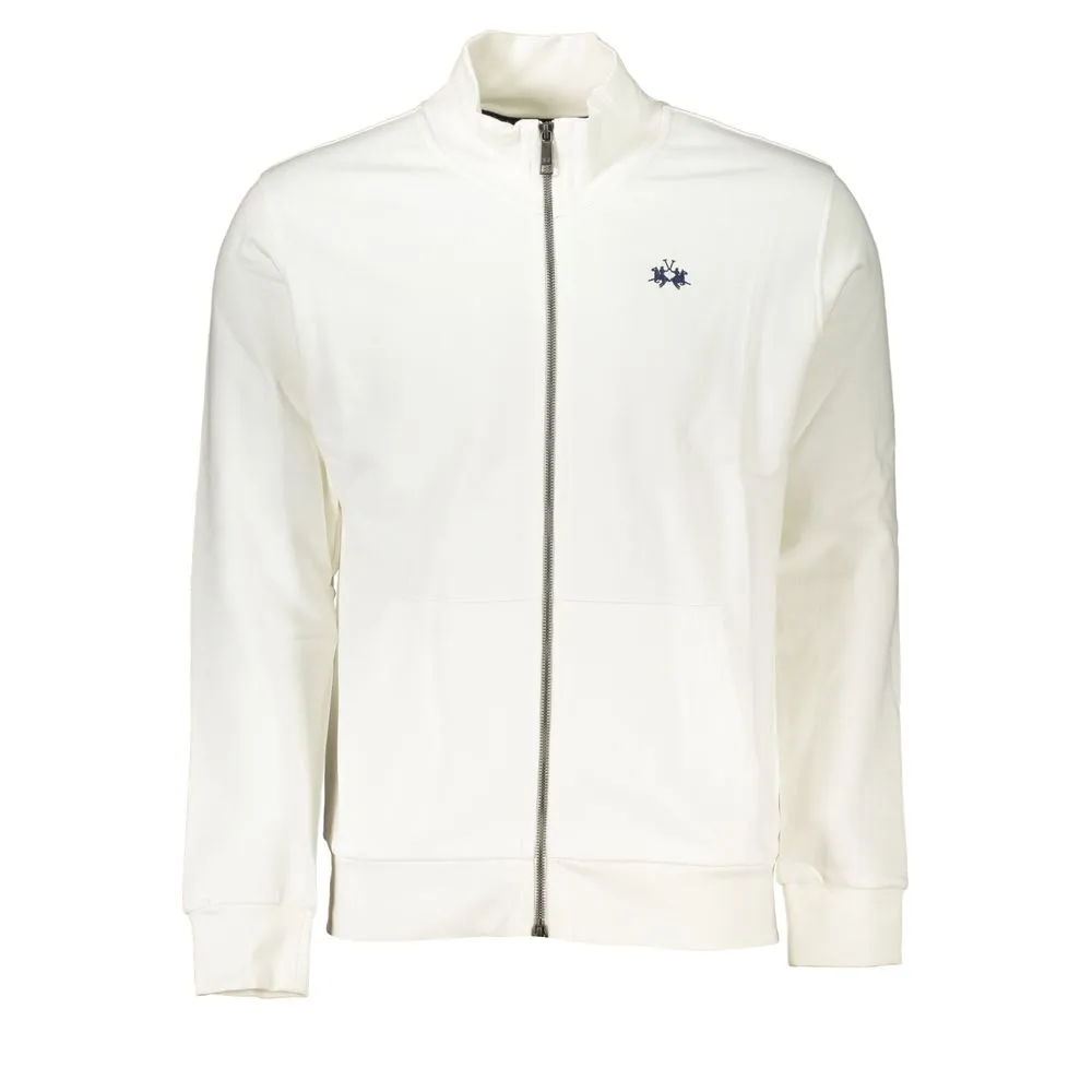 La Martina Men's Elegant White Fleece Sweatshirt - Regular Fit