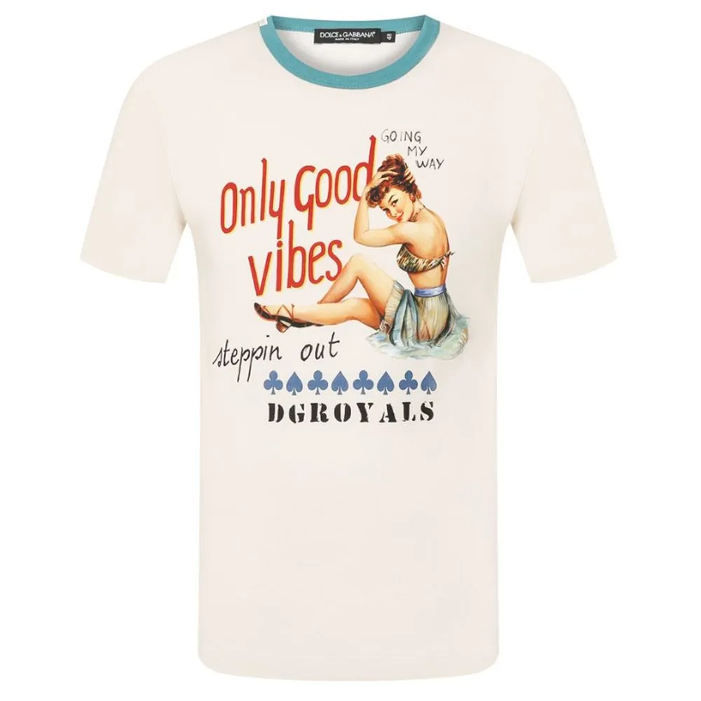 Dolce & Gabbana Men's Beige Cotton T-Shirt
