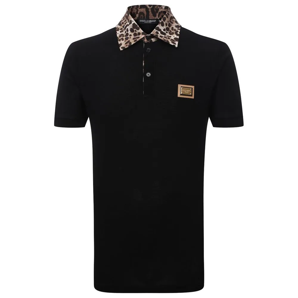 Dolce & Gabbana Men's Black Cotton Polo Shirt