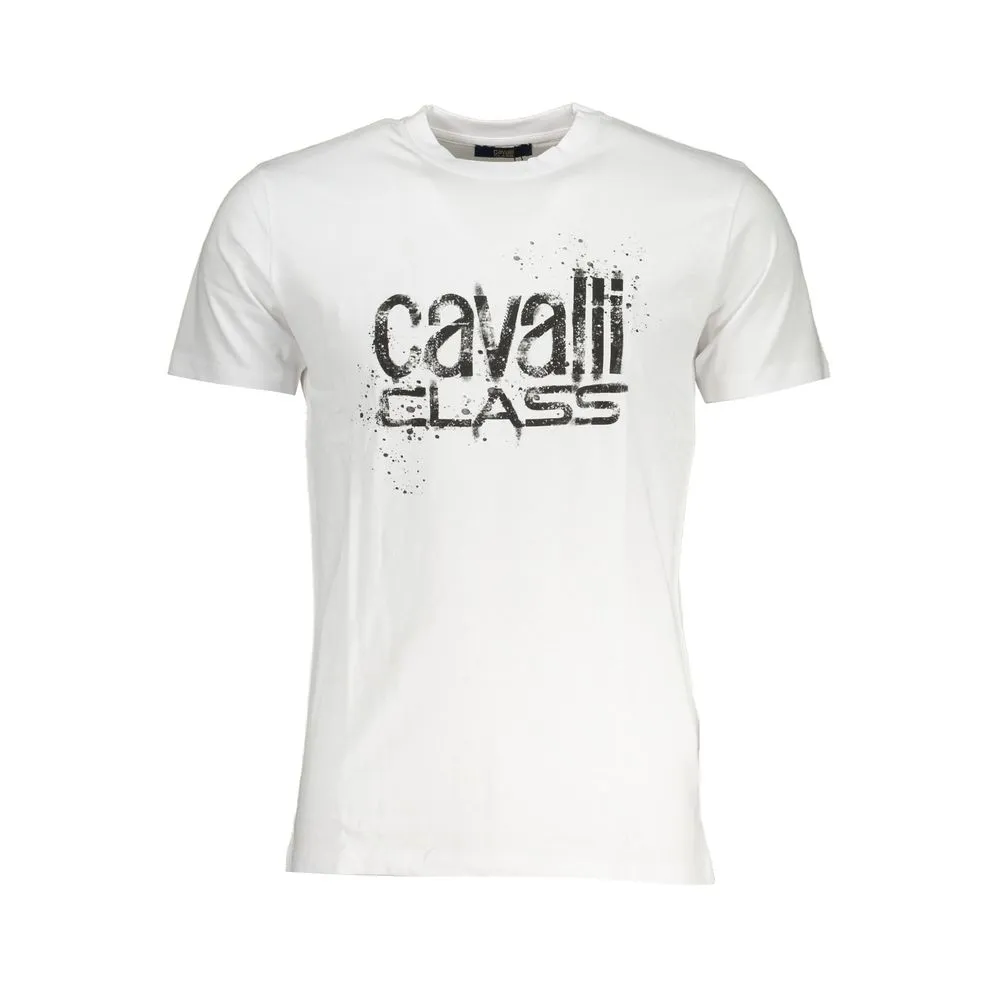 Cavalli Class Men's White Cotton T-Shirt