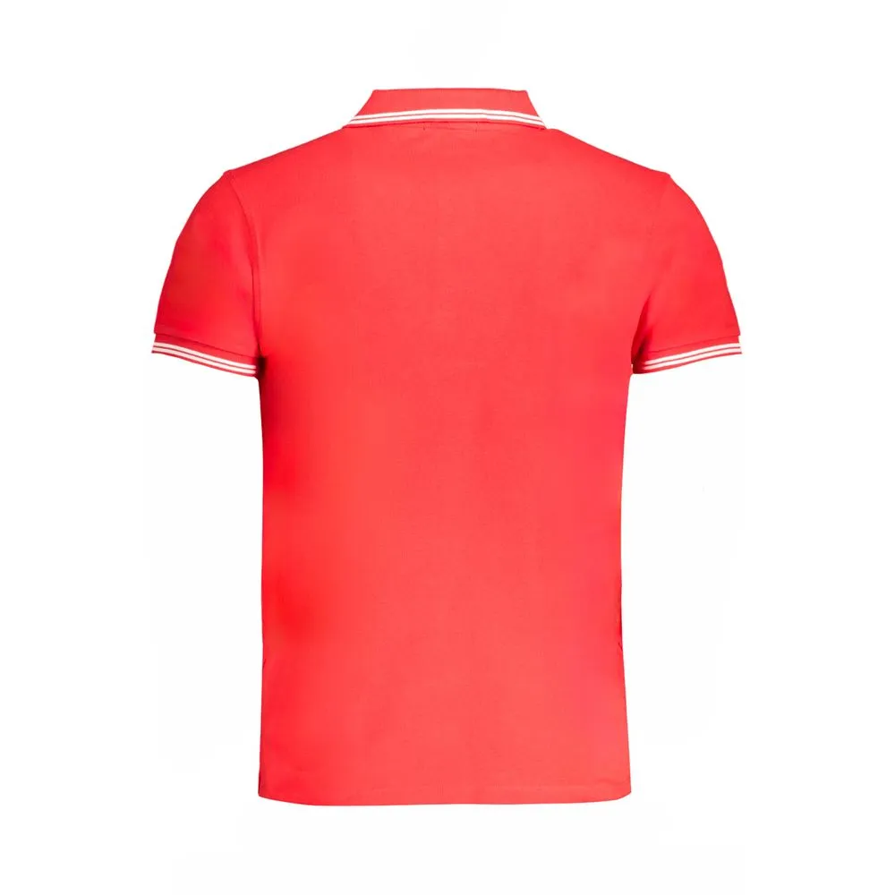 Cavalli Class Men's Red Cotton Polo Shirt