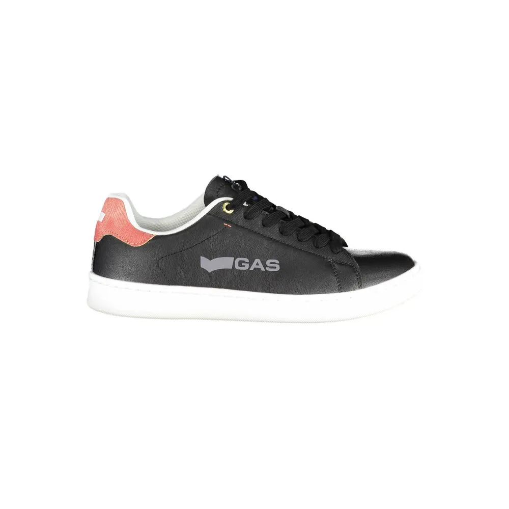 Gas Men's Black Artificial Leather Sneaker