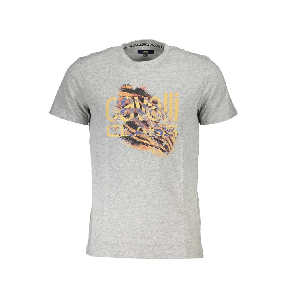 Cavalli Class Men's Gray Cotton T-Shirt