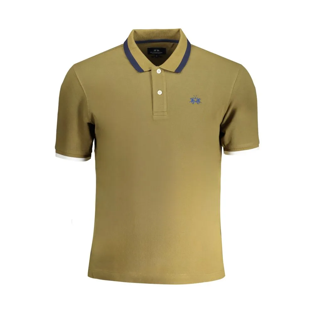 La Martina Men's Green Cotton Polo Shirt