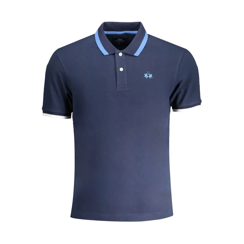 La Martina Men's Blue Cotton Polo Shirt