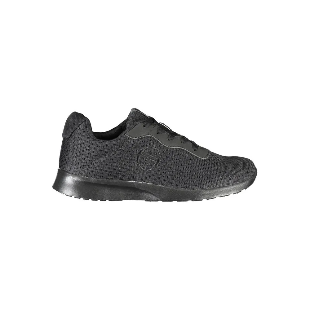 Sergio Tacchini Men's Sleek Black Sneakers with Embroidered Detail