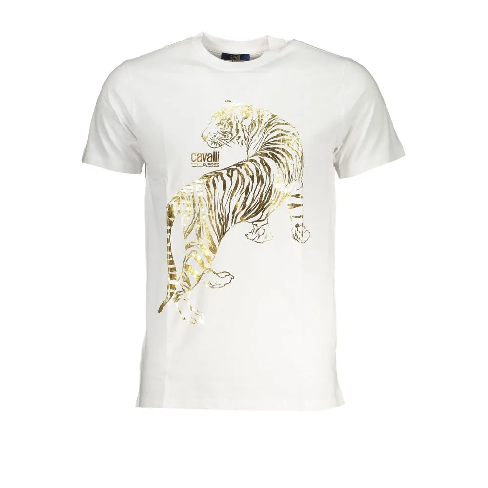Cavalli Class Men's White Cotton T-Shirt