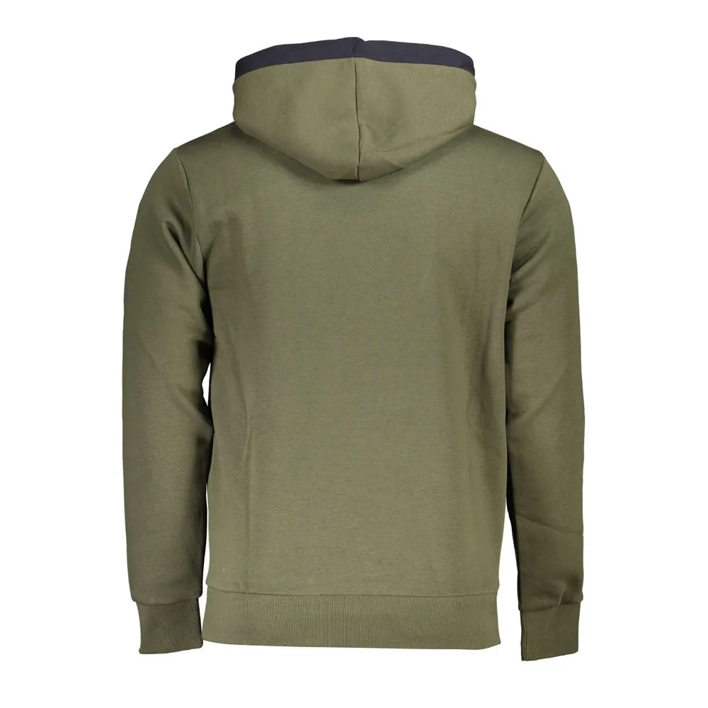 U.S. Grand Polo Men's Elegant Fleece Hooded Sweater with Contrast Details