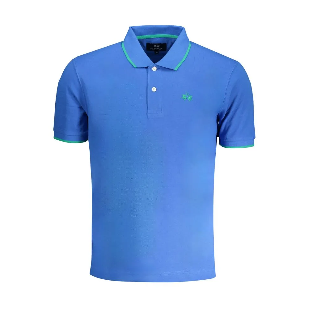 La Martina Men's Blue Cotton Polo Shirt