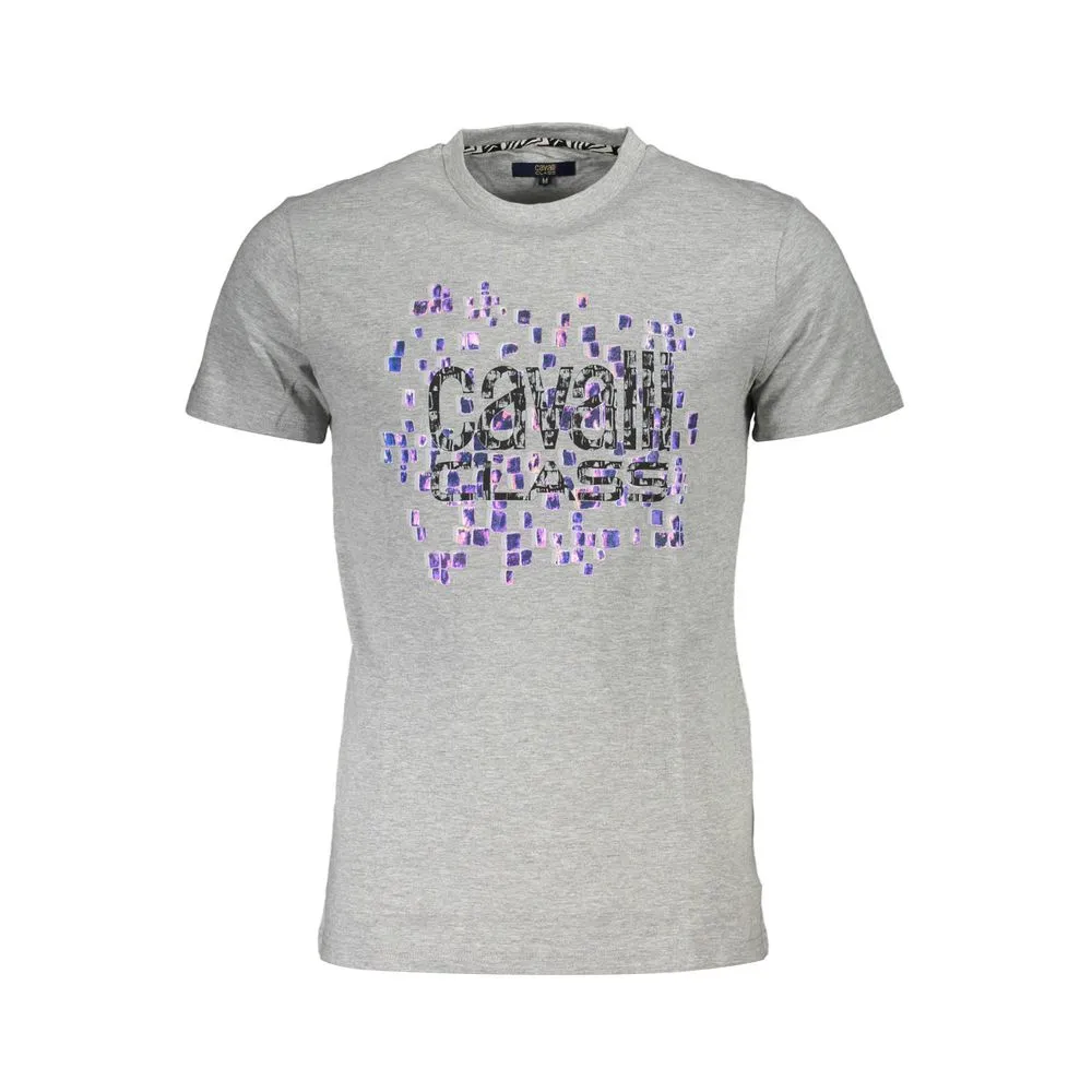 Cavalli Class Men's Gray Cotton T-Shirt