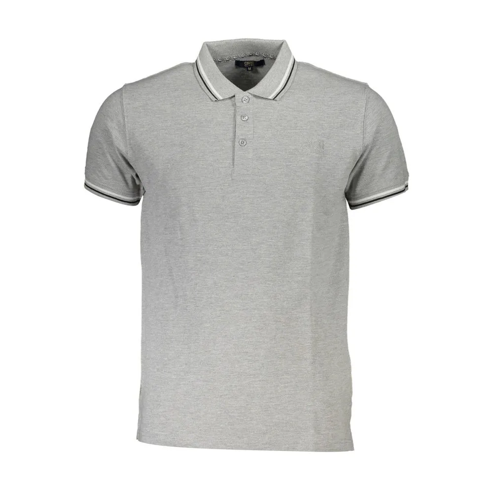 Cavalli Class Men's Gray Cotton Polo Shirt