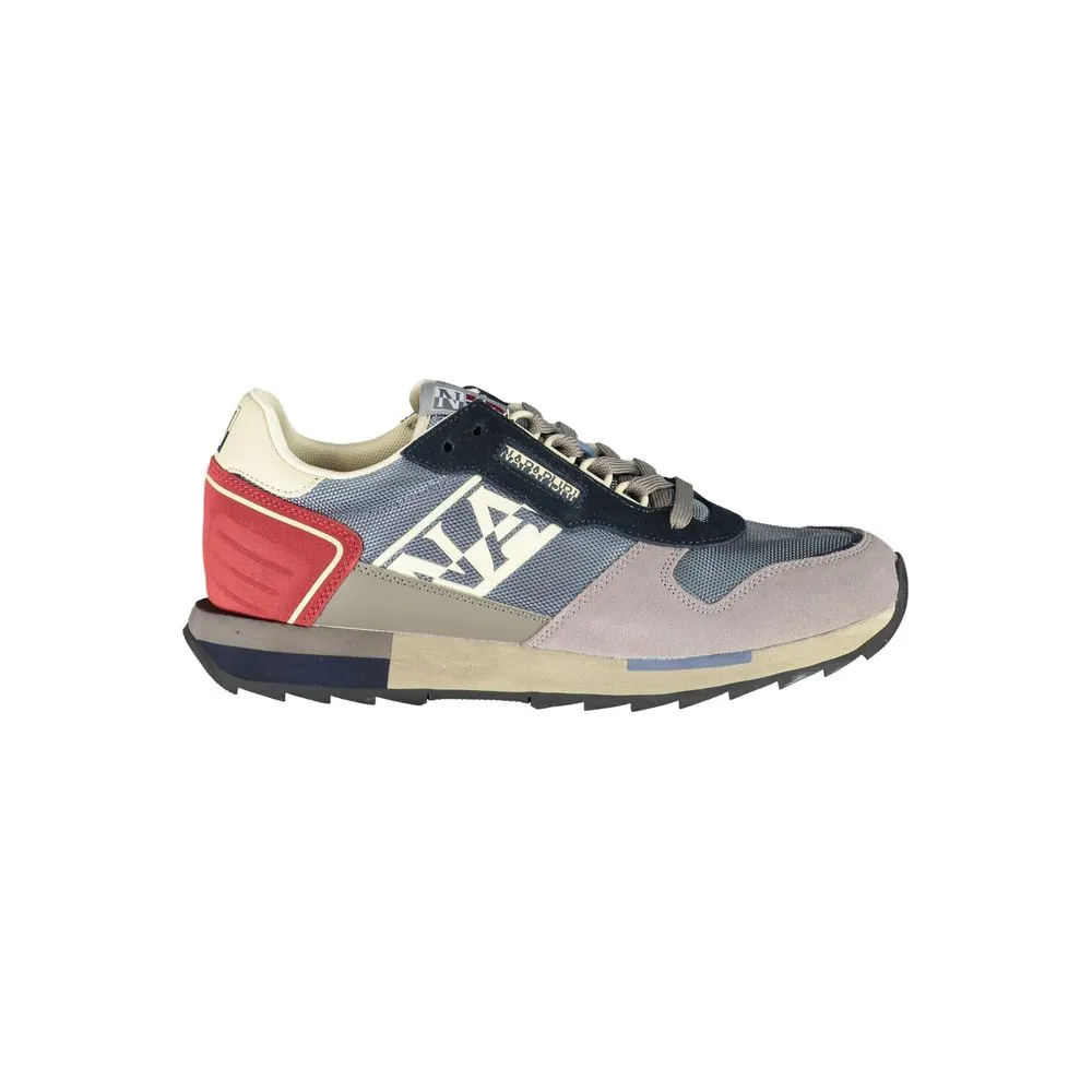 Napapijri Men's Sleek Gray Lace-Up Sports Sneakers