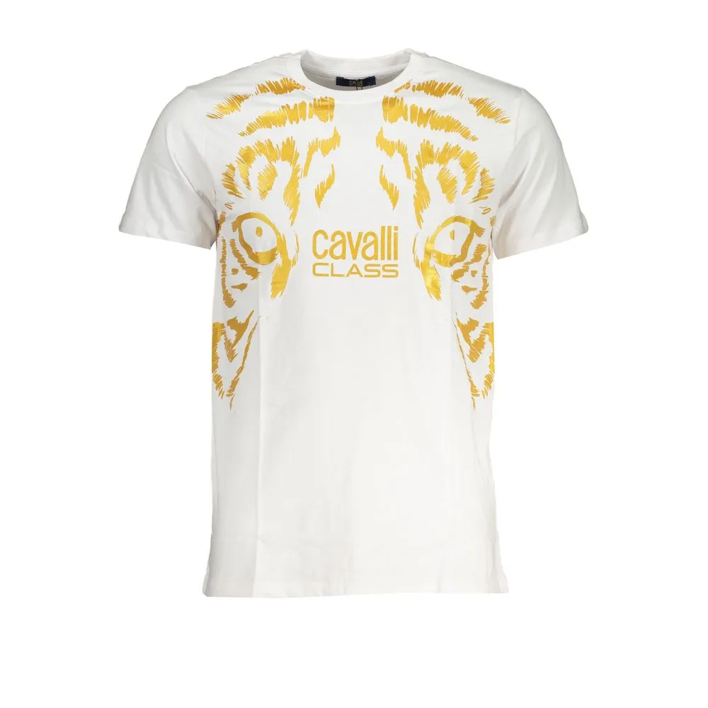 Cavalli Class Men's White Cotton T-Shirt