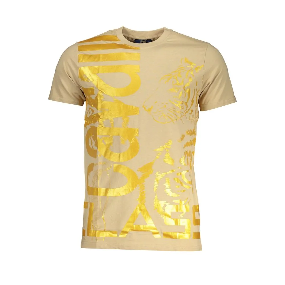 Cavalli Class Men's Beige Cotton T-Shirt