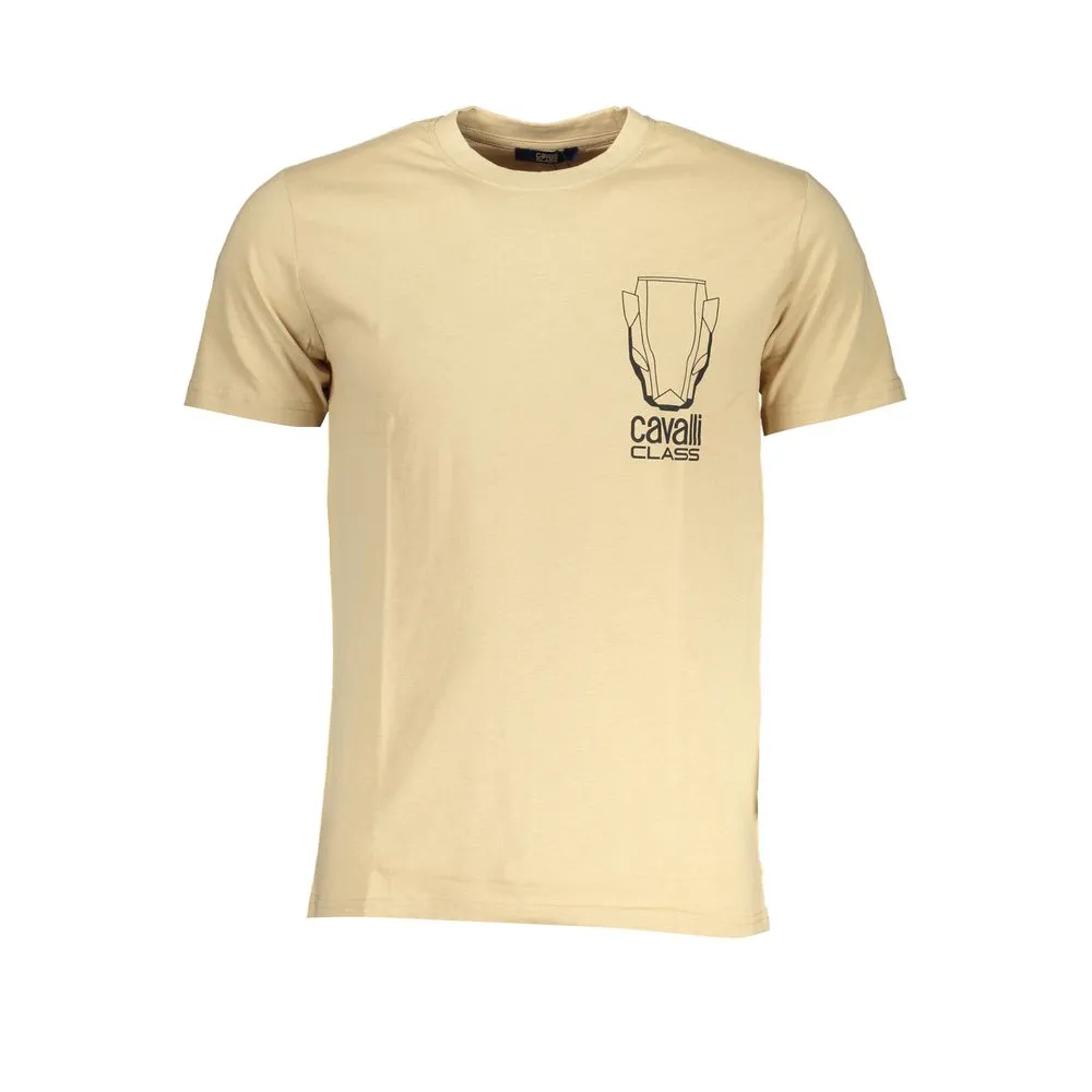 Cavalli Class Men's Beige Cotton T-Shirt