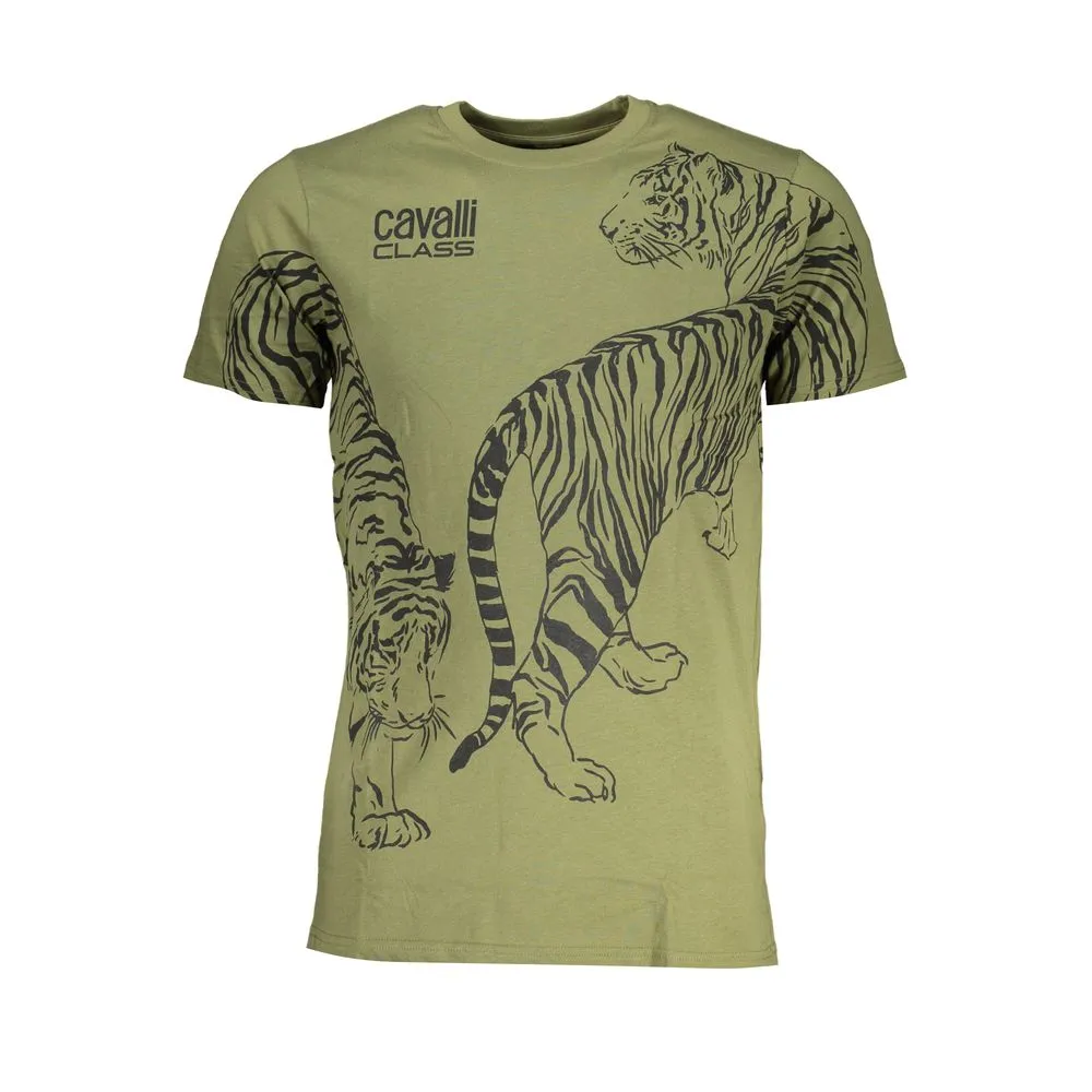 Cavalli Class Men's Green Cotton T-Shirt