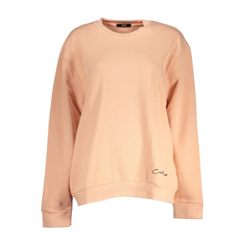 Cavalli Class Women's Elegant Long-Sleeved Pink Fleece Sweatshirt