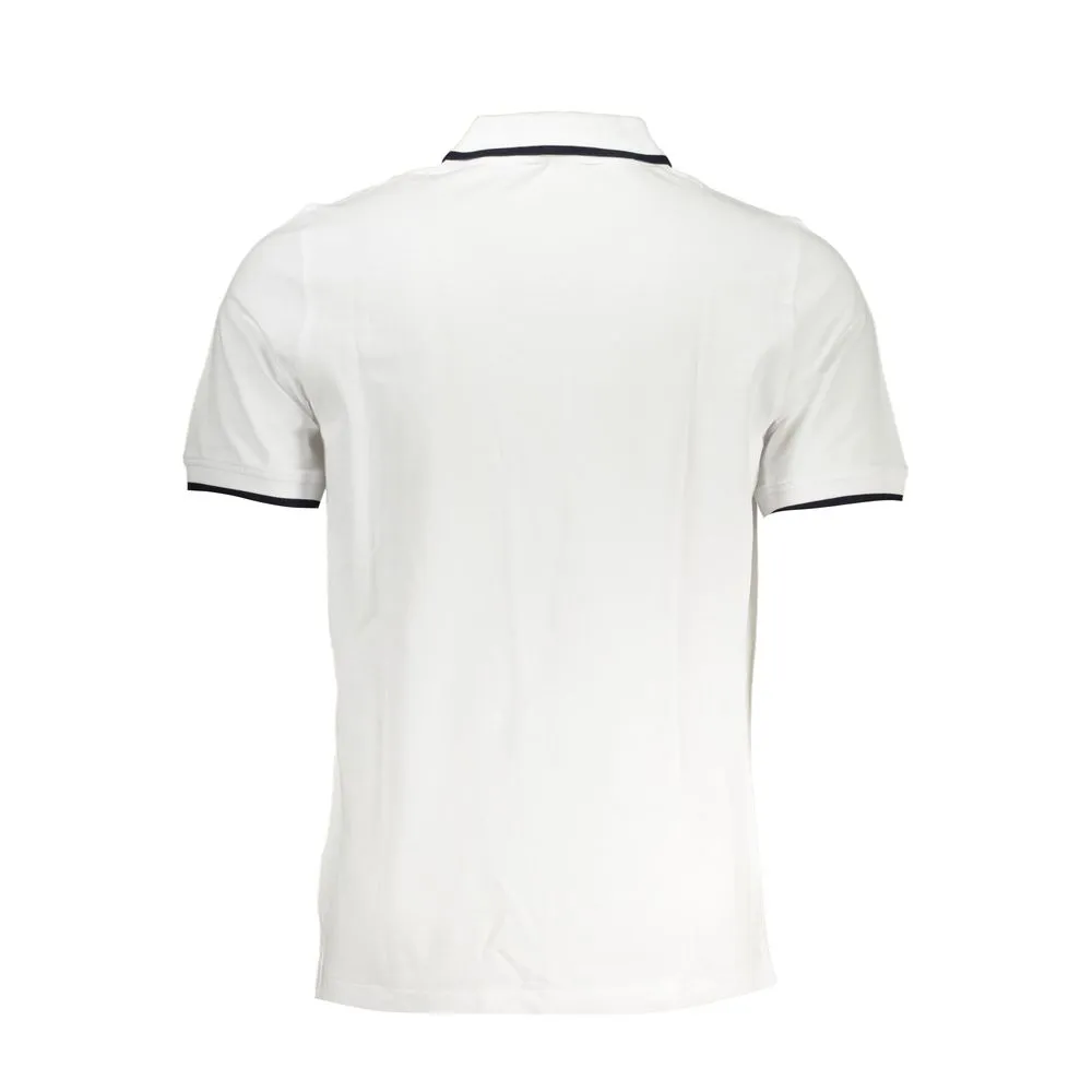 K-WAY Men's Chic White Contrast Detail Polo Shirt