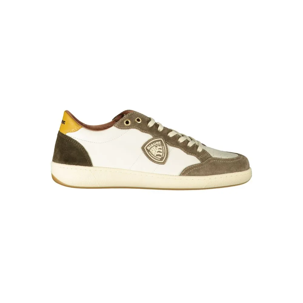 Blauer Men's White Polyester Sneaker