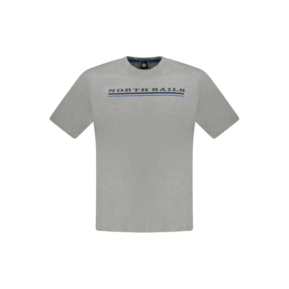 North Sails Gray Cotton Men T-Shirt