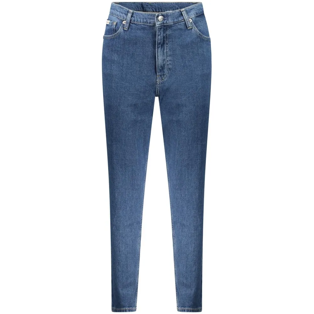 Calvin Klein Women's Blue Cotton Jeans & Pant